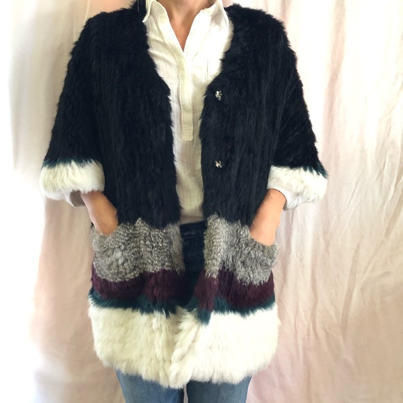 Knitted Rabbit Fur Cardigan - Picture 2 of 4